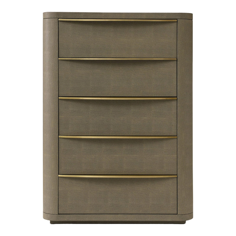 Lois - Modern Beige Shagreen + Brass Chest — view 4