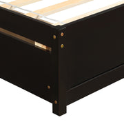DreamHaus platform storage bed with wooden frame, two built-in drawers, and a matching headboard for a modern bedroom look.
