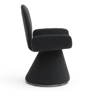 Neptune - Contemporary Black Fabric + Brushed Black Gun Dining Chair — view 3