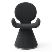 Neptune - Contemporary Black Fabric + Brushed Black Gun Dining Chair — view 2
