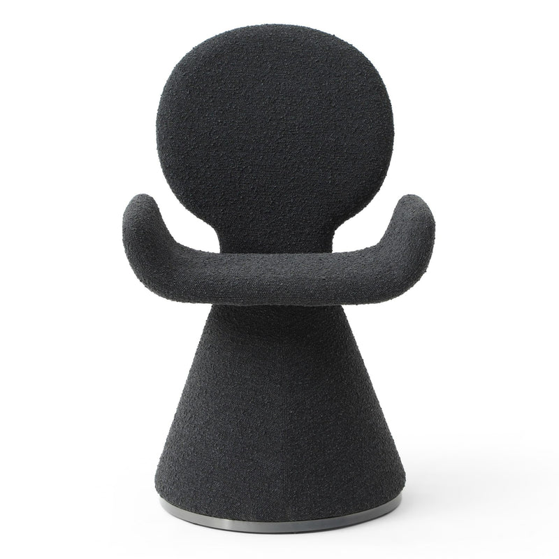 Neptune - Contemporary Black Fabric + Brushed Black Gun Dining Chair — view 2