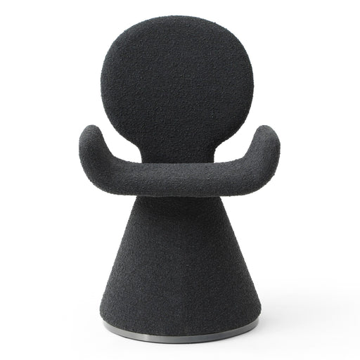 Neptune - Contemporary Black Fabric + Brushed Black Gun Dining Chair — view 2