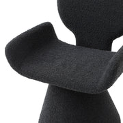 Neptune - Contemporary Black Fabric + Brushed Black Gun Dining Chair — view 4