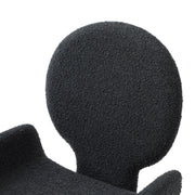 Neptune - Contemporary Black Fabric + Brushed Black Gun Dining Chair — view 5