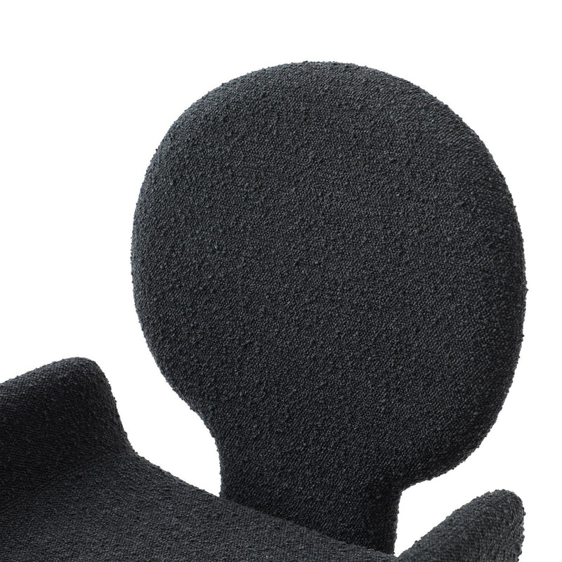 Neptune - Contemporary Black Fabric + Brushed Black Gun Dining Chair — view 5