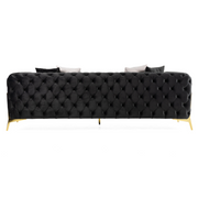 Clarice - Transitional Black Velvet Sofa — view 5