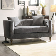 Sidonia - Loveseat With 2 Pillows - Gray Velvet - R&R Furniture Gallery (Fountain Valley, CA)