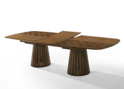 Truman - Mid-Century Modern Walnut Extendable Dining Table + 6 Chairs Set — view 3