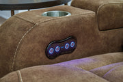 Wolfridge - Power Reclining Sofa With Adj Headrest - Brindle - R&R Furniture Gallery (Fountain Valley, CA)