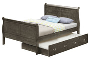 Elegant Glory Furniture trundle bed with classic design, featuring a wooden frame and storage drawer in a cozy bedroom setting.