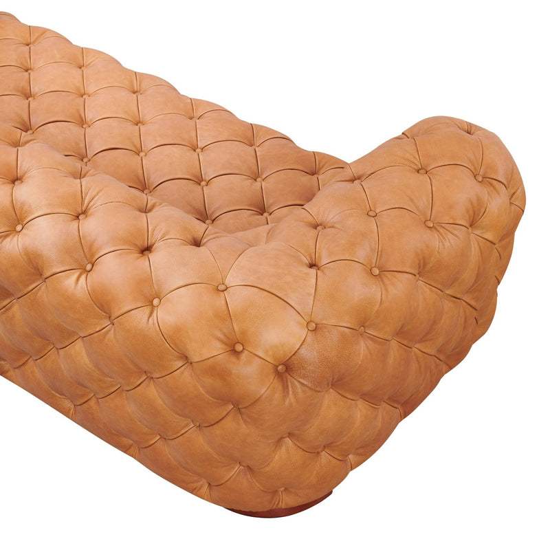 Dexter - Transitional Camel Full Italian Leather 3-Seat Sofa — view 4
