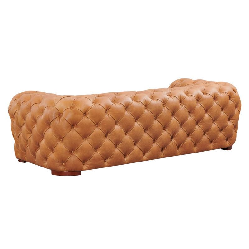 Dexter - Transitional Camel Full Italian Leather 3-Seat Sofa — view 3