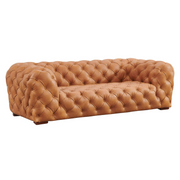Dexter - Transitional Camel Full Italian Leather 3-Seat Sofa — view 2