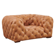 Dexter - Transitional Camel Full Italian Leather Lounge Chair — view 2