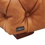 Dexter - Transitional Camel Full Italian Leather Lounge Chair — view 4