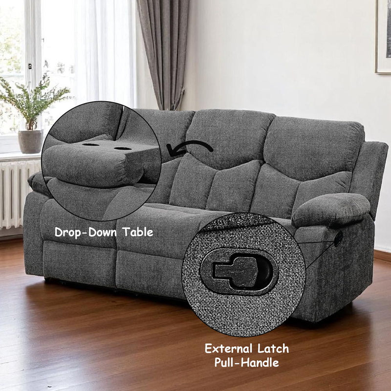 Kalen - Motion Sofa - Gray Chenille - R&R Furniture Gallery (Fountain Valley, CA)