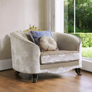 Sheridan - Chair With 2 Pillows - Cream Fabric - R&R Furniture Gallery (Fountain Valley, CA)