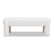 Hugo - Oval Fully Upholstered Bench - Milk Cream White - R&R Furniture Gallery (Fountain Valley, CA)