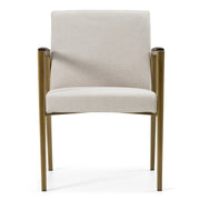 Sanders - Modern Off-White Fabric + Brass Dining Chair — view 2