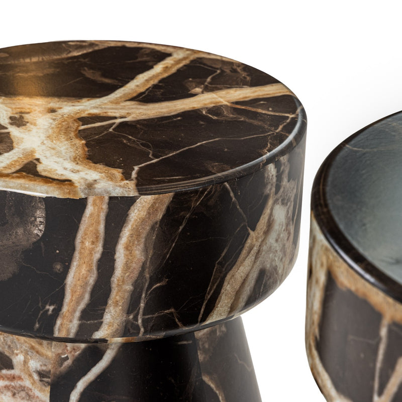 Marlow - Modern Faux Marble End Table Set — view 3