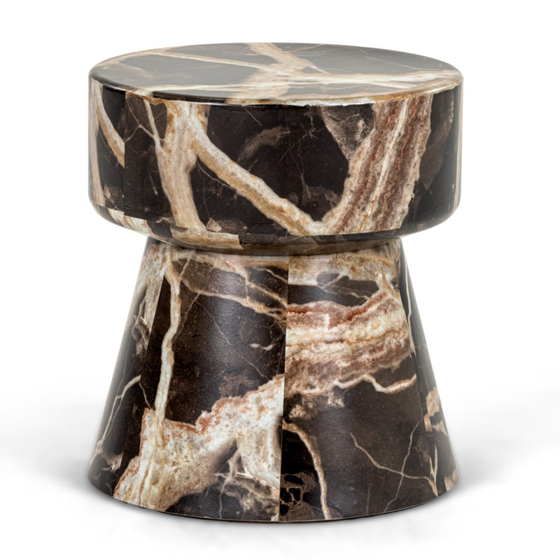 Marlow - Modern Faux Marble End Table Set — view 2