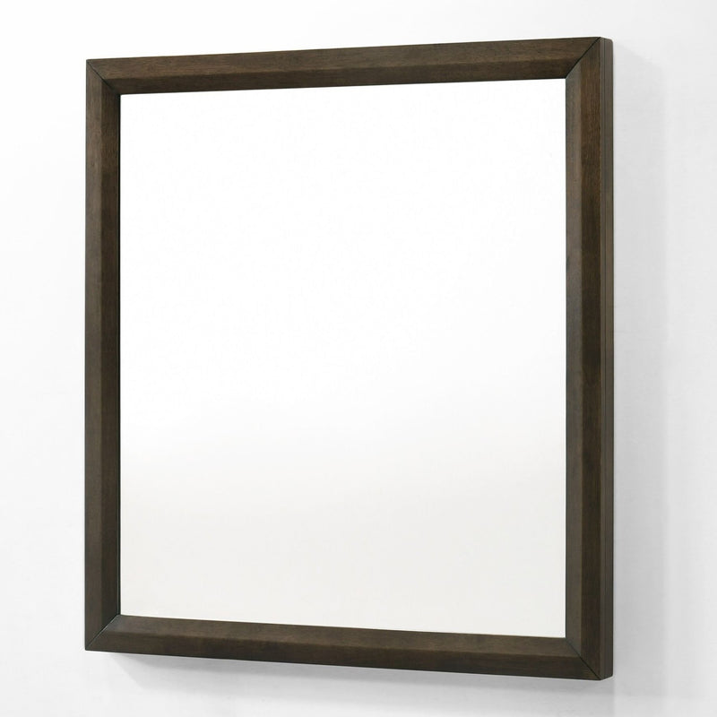 Manhattan - Contemporary Brown Oak Mirror — view 3