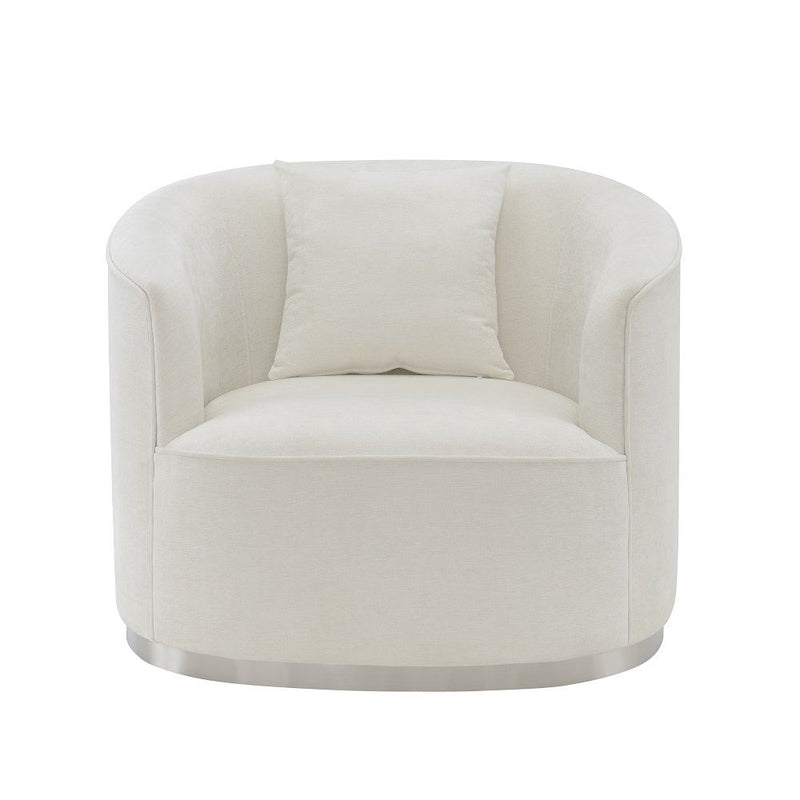Odette - Chair With Pillow - Beige Chenille - R&R Furniture Gallery (Fountain Valley, CA)