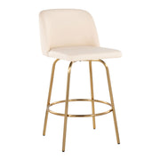 Toriano - Contemporary, Fixed Height Counter Stool With Swivel With Round Footrest (Set of 2) - R&R Furniture Gallery (Fountain Valley, CA)