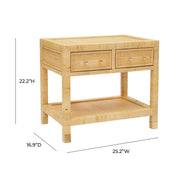 Amara - Rattan Nightstand - Natural - R&R Furniture Gallery (Fountain Valley, CA)
