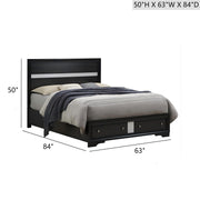 Madrid - Queen Bed With Storage Drawers And Nickel Handles - Black - R&R Furniture Gallery (Fountain Valley, CA)