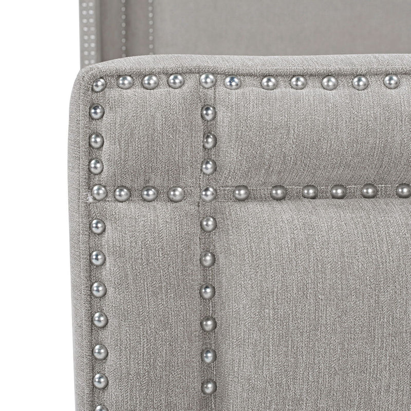 Elle - Wingback Upholstered King Bed - Silver Gray - R&R Furniture Gallery (Fountain Valley, CA)