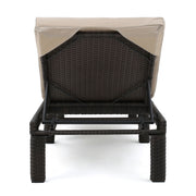 Puerta - Chaise Lounge Frame Cushion Outdoor Wicker Iron - Beige / Dark Brown - R&R Furniture Gallery (Fountain Valley, CA)