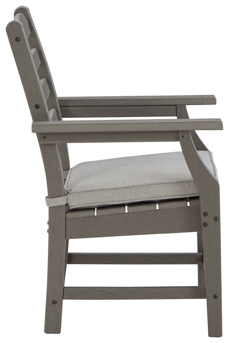 Visola - Arm Chair With Cushion (Set of 2) - Gray - R&R Furniture Gallery (Fountain Valley, CA)