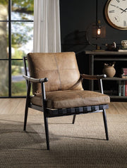 Anzan - Accent Chair - Berham Chestnut Top Grain Leather & Matt Iron - R&R Furniture Gallery (Fountain Valley, CA)