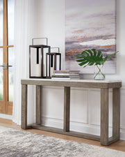 Loyaska - Sofa Table - Brown / Ivory - R&R Furniture Gallery (Fountain Valley, CA)
