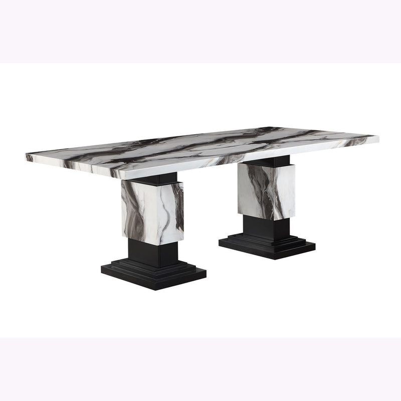 Global Furniture USA Stacey 5-piece dining table set with a wooden table and four matching chairs in a modern dining room setting.