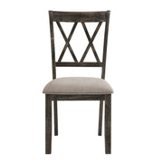 Claudia II - Side Chair (Set of 2) - Beige Fabric & Weathered Gray - R&R Furniture Gallery (Fountain Valley, CA)