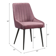Riley - Side Chair (Set of 2) - Pink Fabric & Black - R&R Furniture Gallery (Fountain Valley, CA)