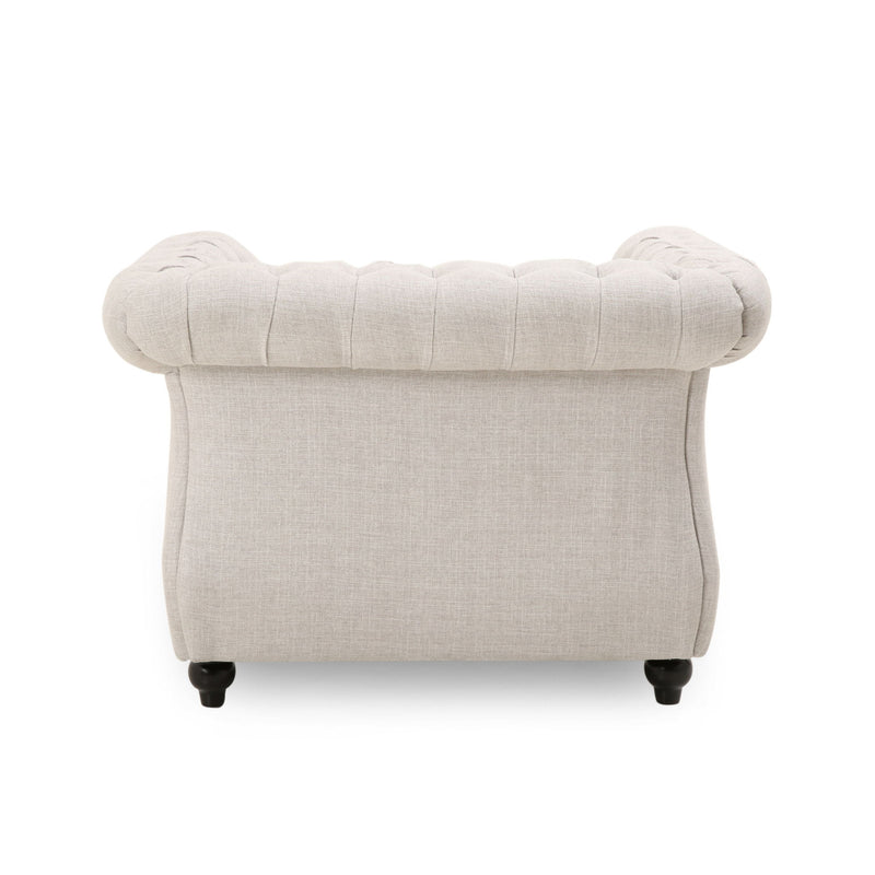 Nexuson - Upholstered Chesterfield Chair With Deep Tufted And Nailhead Trim - R&R Furniture Gallery (Fountain Valley, CA)