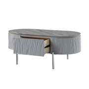 Yukino - Coffee Table - Gray High Gloss & Chrome - R&R Furniture Gallery (Fountain Valley, CA)