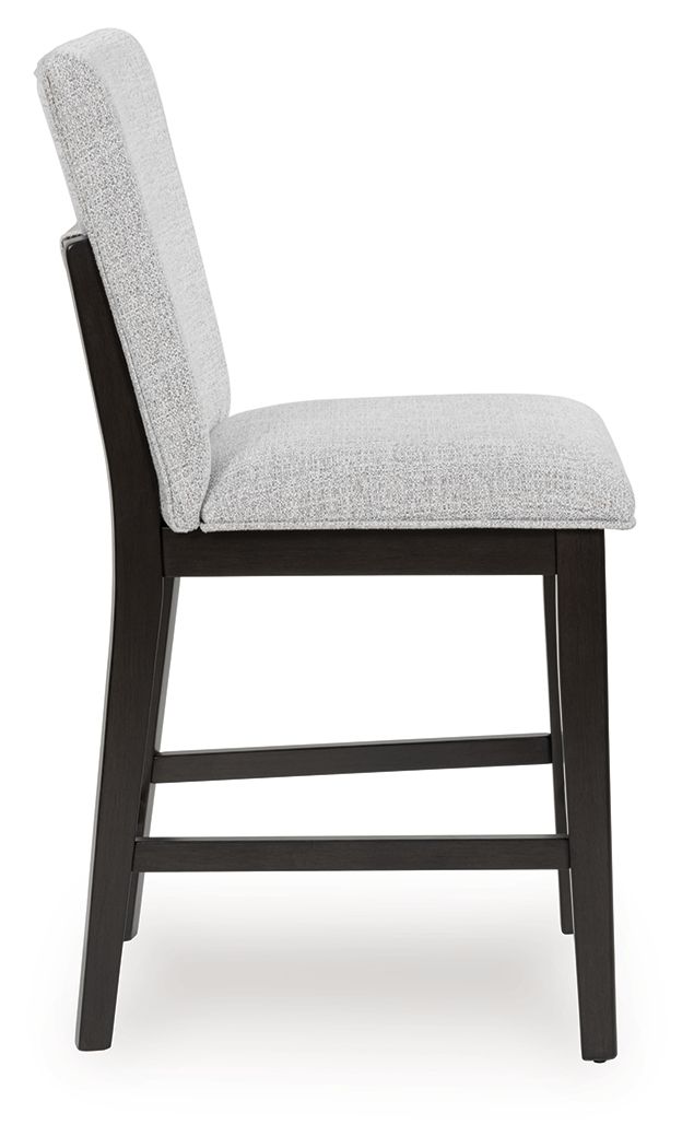 Neymorton - Upholstered Barstool (Set of 2) - Dark Grayish Brown - R&R Furniture Gallery (Fountain Valley, CA)