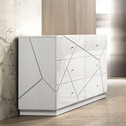 Esther - Dresser - White / Silver - R&R Furniture Gallery (Fountain Valley, CA)