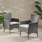 Dimensional Outdoor Dining Chair With Cushion Seat And Iron Frame (Set of 2) - R&R Furniture Gallery (Fountain Valley, CA)