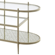 Zaba - TV Stand - Glass Top & Champagne - R&R Furniture Gallery (Fountain Valley, CA)