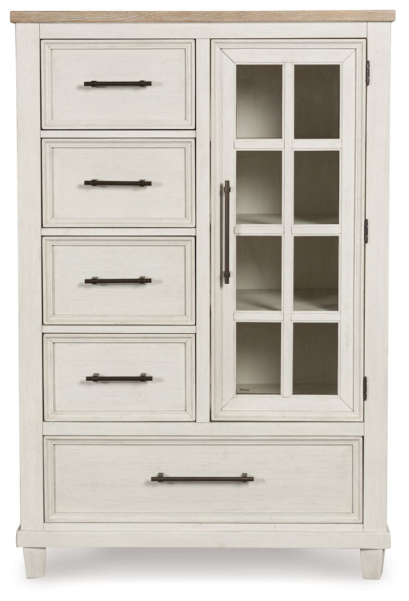 Shaybrock - Door Chest - Antique White / Brown - R&R Furniture Gallery (Fountain Valley, CA)