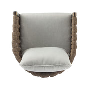 2 Pieces Outdoor Metal Patio Club Chair, Patio Furniture Arm Chair With Cushion, Modern Outdoor Furniture Deep Seating For Porch, Garden, Backyard, Balcony - Brown / Light Gray - R&R Furniture Gallery (Fountain Valley, CA)