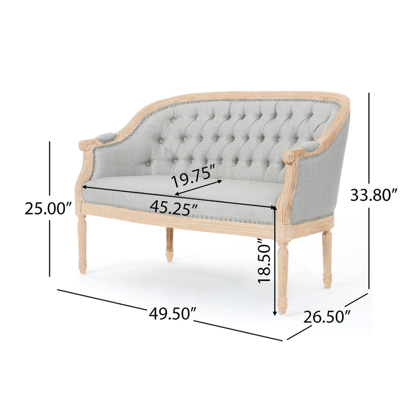 French Country Chesterfield Style Tufted Loveseat - R&R Furniture Gallery (Fountain Valley, CA)