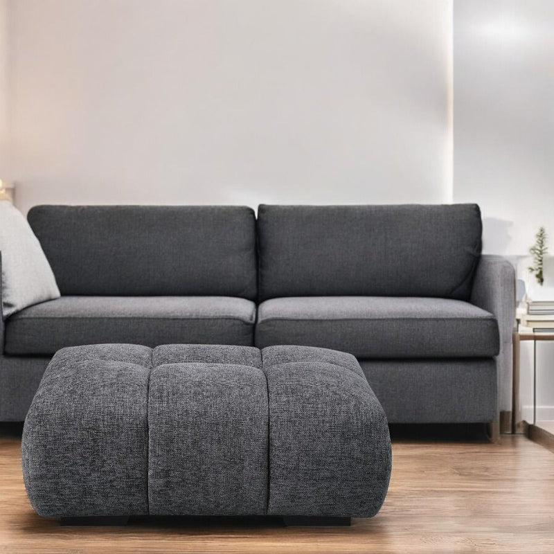 Chosen - Ottoman - Gray Chenille - R&R Furniture Gallery (Fountain Valley, CA)
