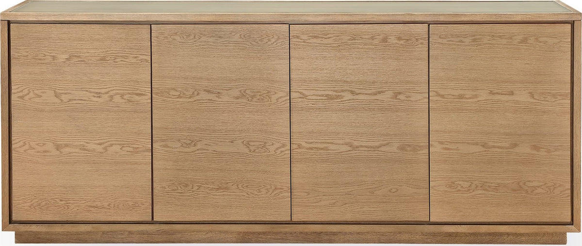 One Modern Coastal Four Door Sideboard in White Oak