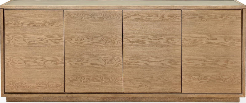 One Modern Coastal Four Door Sideboard in White Oak